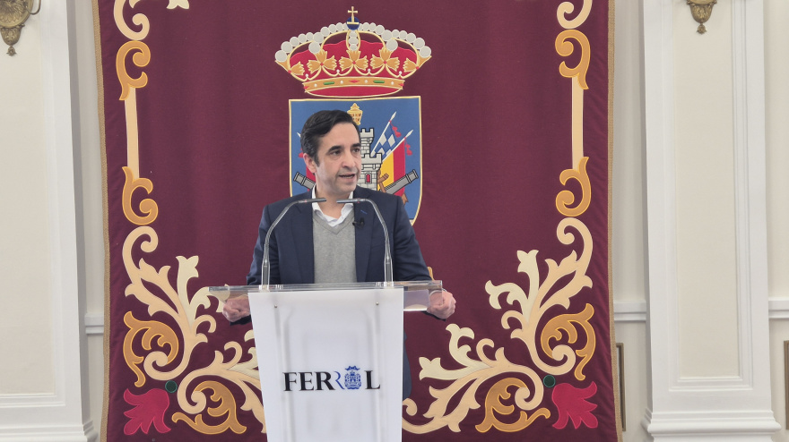 El alcalde de Ferrol, José Manuel Rey Varela, este lunes, tras la Junta de Gobierno