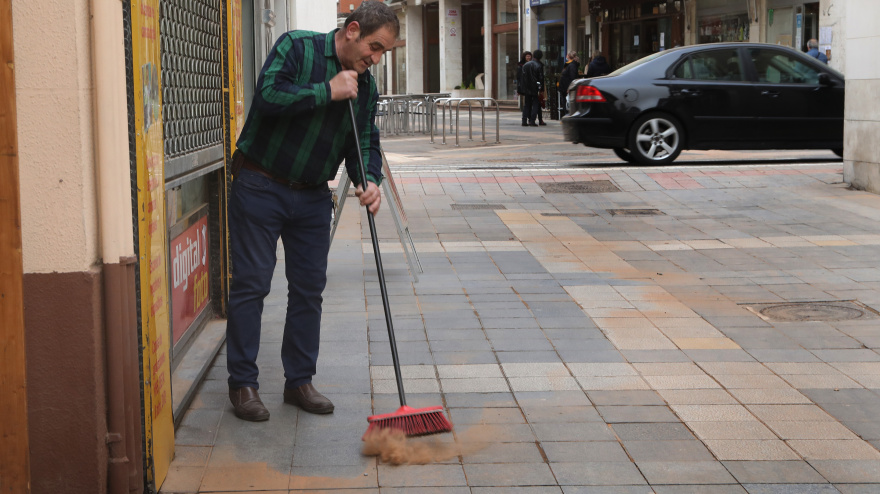 La ciudad de Palencia, cubierta de polvo procedente de África