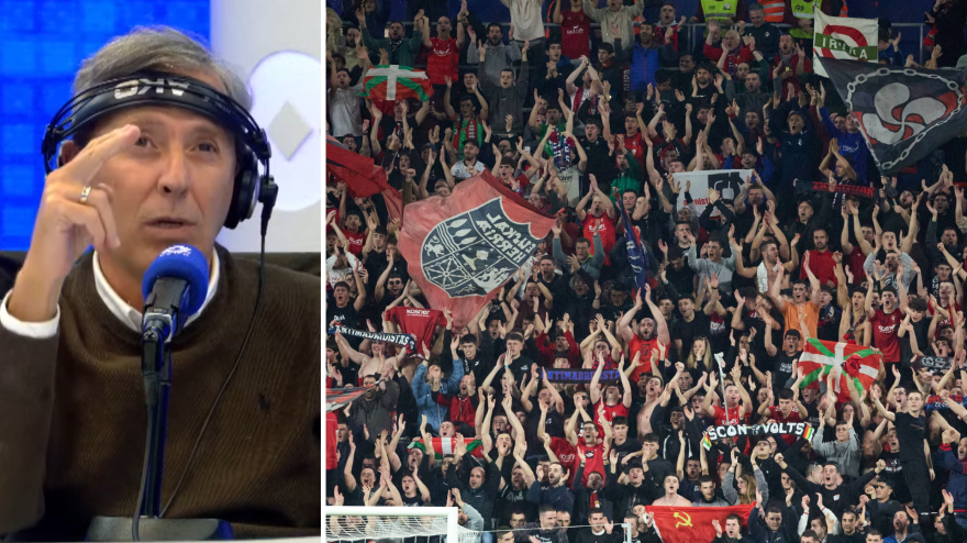 Paco González y el público en El Sadar