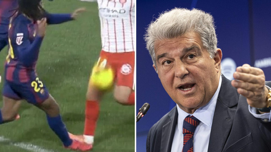 El presidente azulgrana valoró el error arbitral en el Girona-Barcelona que le costó el liderato a su equipo.