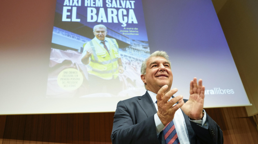 Joan Laporta durante la presentación de su libro