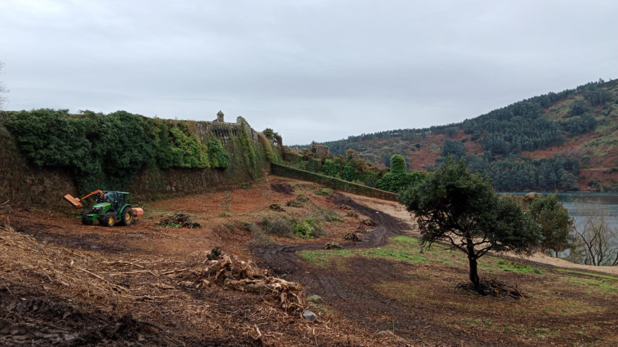 Zona que está siendo adecentada en las inmediaciones de la fortificación.