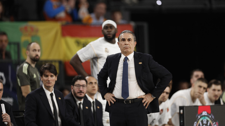 Sergio Scariolo durante el Real Madrid - Baskonia, final de la Copa del Rey de baloncesto