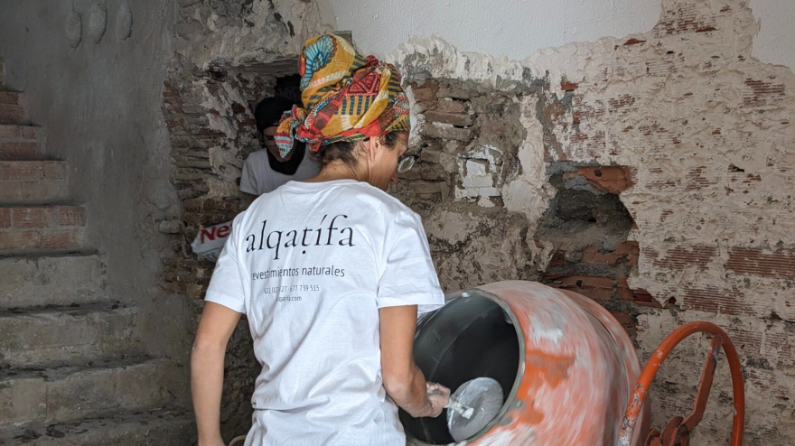 María José Bustos trabajando
