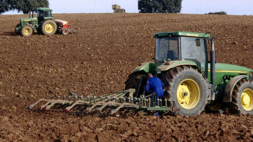Agricultor español, fotografía de archivo