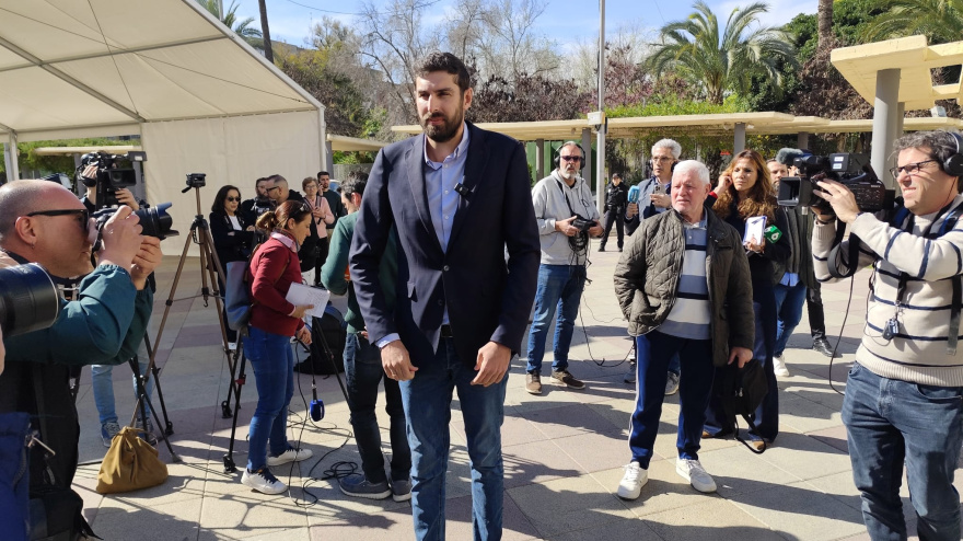 José Ángel Antelo, presidente de Vox en la Región de Murcia durante su comparecencia este viernes