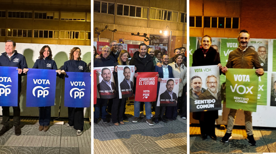 Los partidos inician en Palencia la tradicional pegada de carteles con la vista puesta en el 15 de marzo