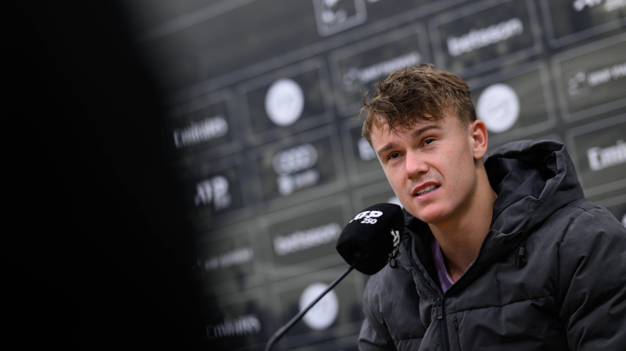 Holger Rune, en una atención a los medios