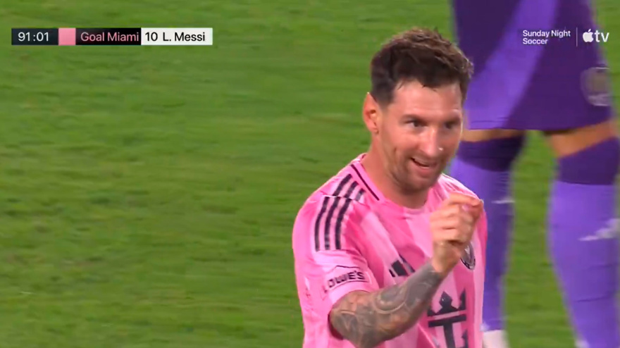El gesto de Leo Messi hacia los suplentes del Orlando City tras su gol de falta