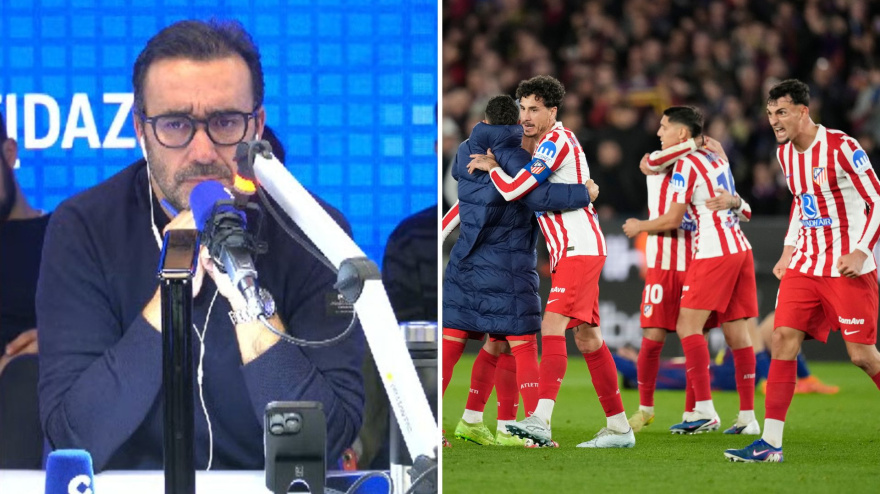 Juanma Castaño y los jugadores del Atlético