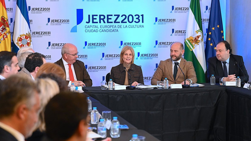 La alcaldesa de Jerez, María José García-Pelayo, en el encuentro del Consejo Rector de 'Jerez2031' del 03-03-26