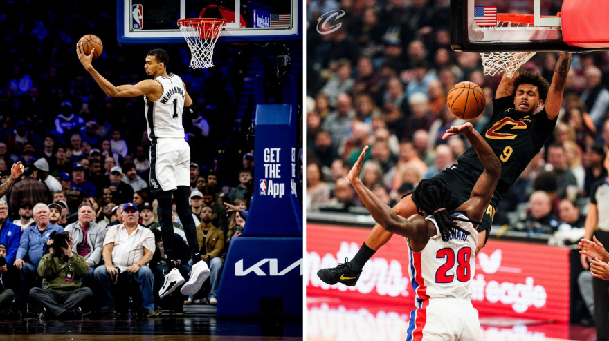 Los Spurs arrasaron de la mano de Wembanyama. Cleveland sorprendió a Detroit.