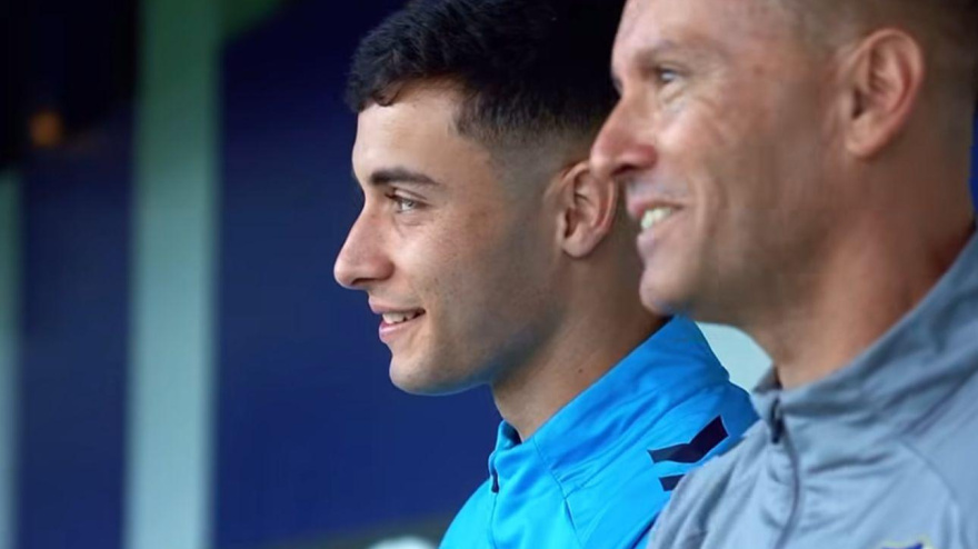 Fran Sabina, hijo y padre, en la Ciudad Deportiva