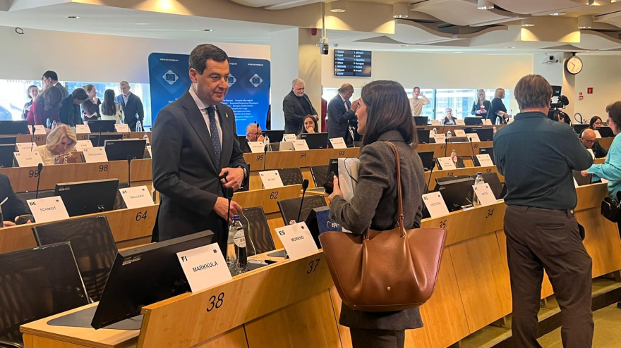Juanma Moreno en el Comité de las Regiones (Bruselas)