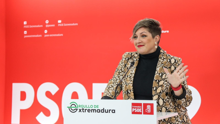 (Foto de ARCHIVO)La portavoz del PSOE de Extremadura, Soraya Vega, en rueda de prensaREMITIDA / HANDOUT por PSOE DE EXTREMADURAFotografía remitida a medios de comunicación exclusivamente para ilustrar la noticia a la que hace referencia la imagen, y citando la procedencia de la imagen en la firma29/1/2024