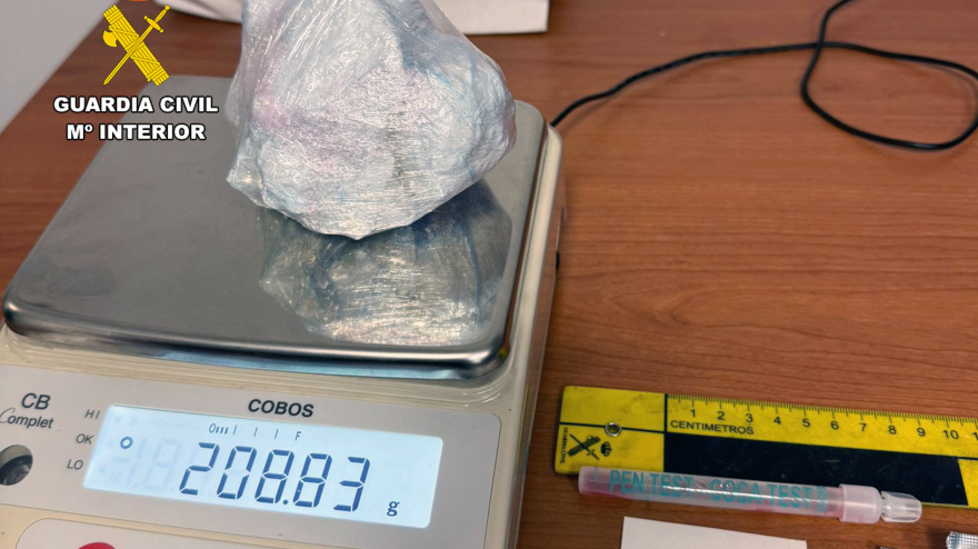Cocaína intervenida en Lorca por la Guardia Civil