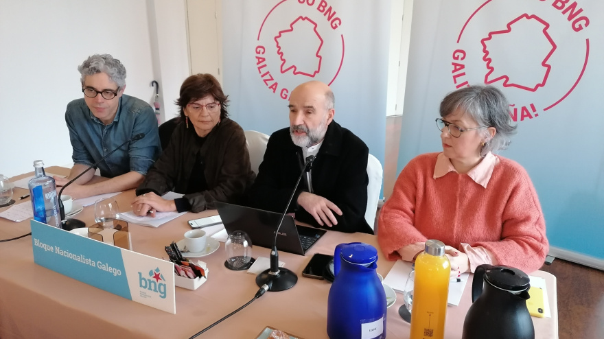 Rueda de prensa de los nacionalistas este lunes en Ferrol