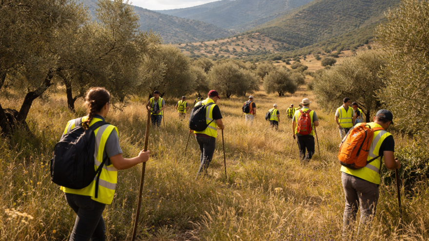 Voluntarios en la búsqueda de una persona desaparecida