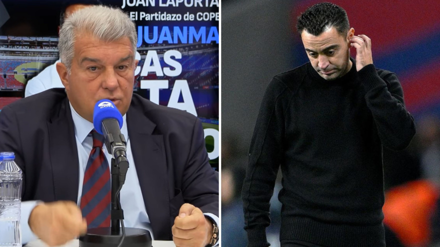 Laporta y Xavi Hernández