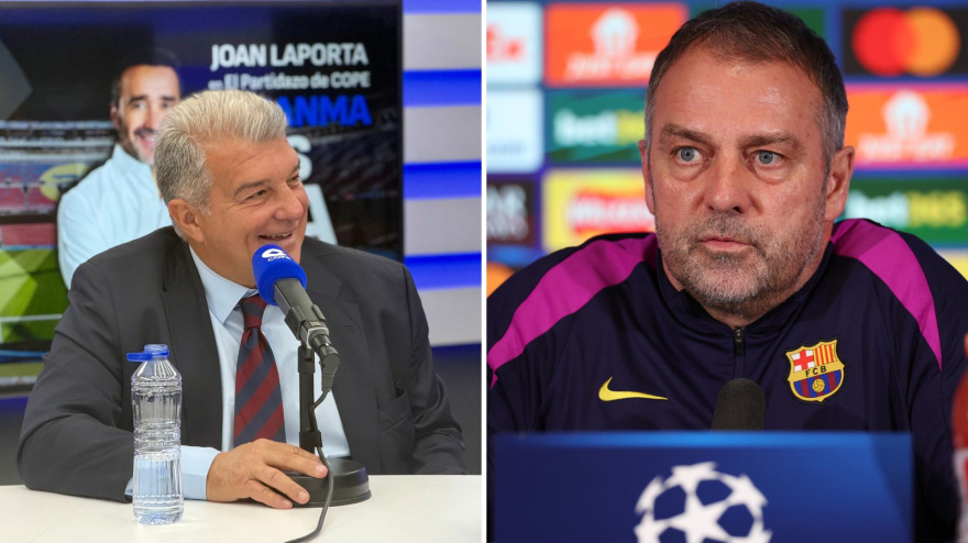 Joan Laporta y Hansi Flick