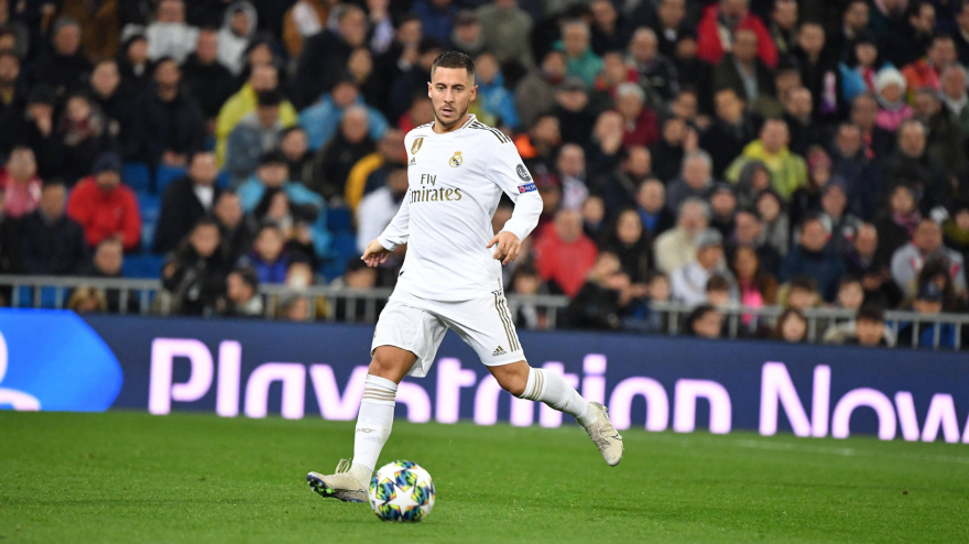 Eden Hazard jugando con el Real Madrid