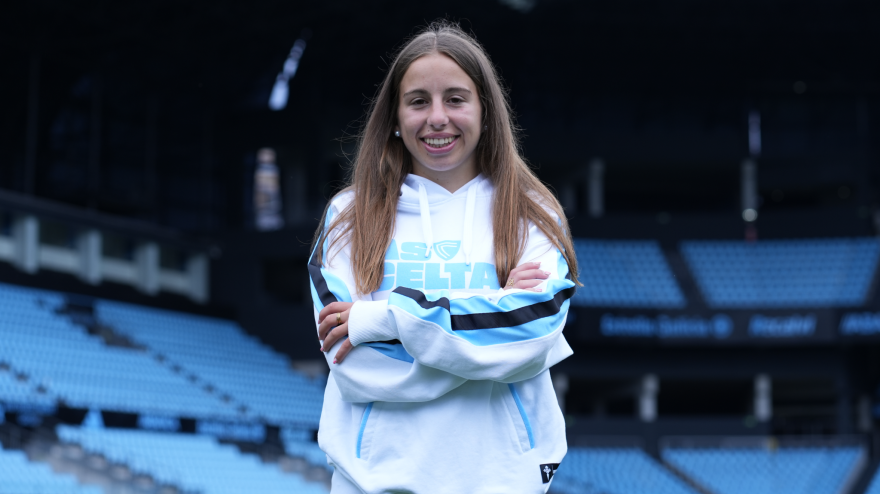 Paula González, jugadora de As Celtas, en Balaídos