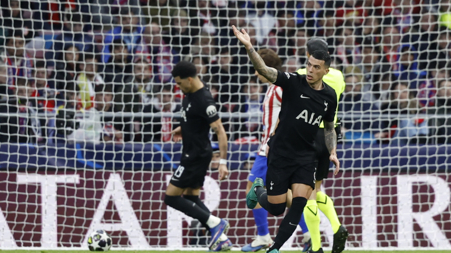 Pedro Porro tras su gol en el Atlético - Tottenham de Champions