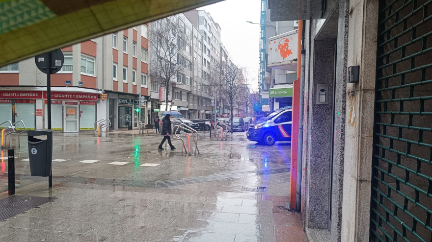 Despliegue policial esta mañana en Alcalde Lens (A Coruña)