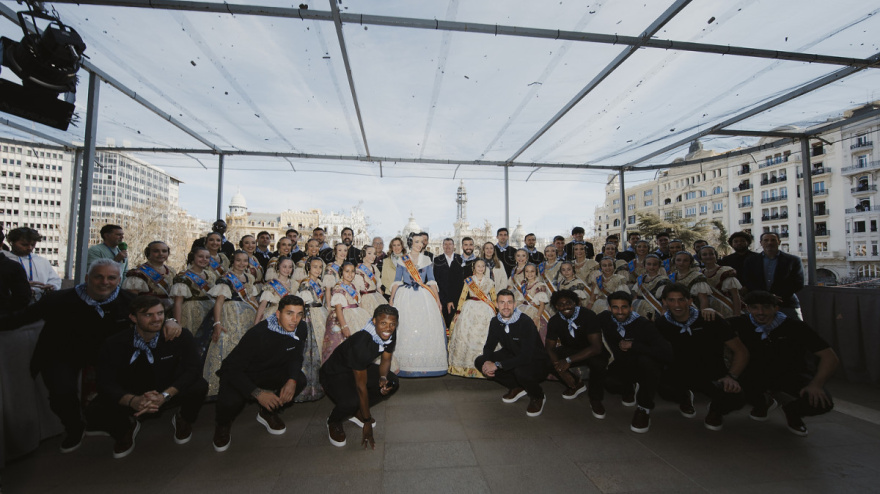 El Valencia CF, en la mascletà de este 12 de marzo