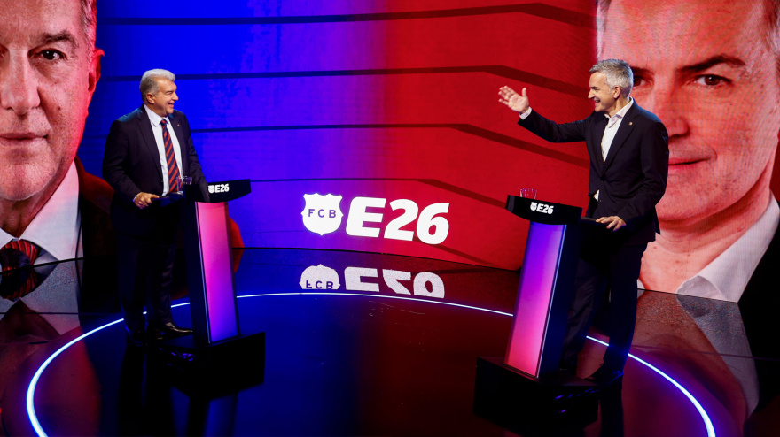 Joan Laporta y Víctor Font discuten en el último debate previo a las elecciones a la presidencia del Barcelona