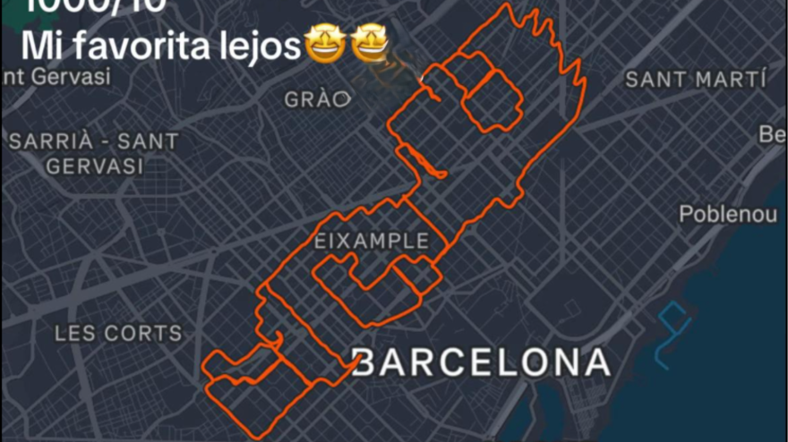 Delfi Rucker, una corredora afincada en Barcelona que ha transformado sus entrenamientos para la Maratón de Barcelona en una obra de arte.