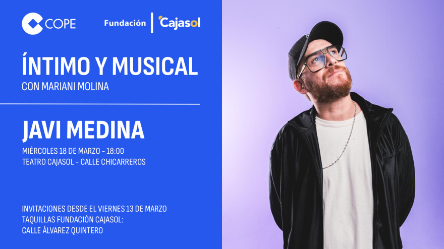 Cartel oficial del ciclo 'Íntimo y Musical' con Javi Medina