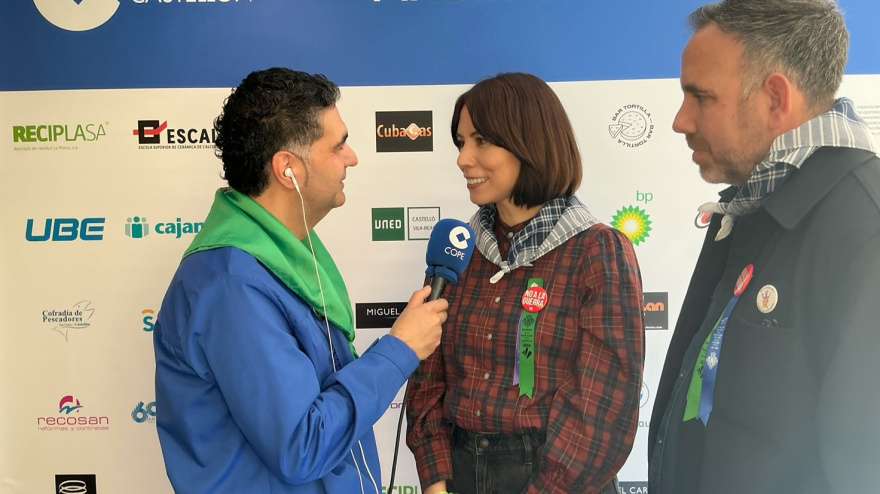 La ministra Diana Morant y el diputado autonómico del PSPV, Rafa Simó, en el especial de la Cadena COPE en las Fiestas de la Magdalena de Castellón