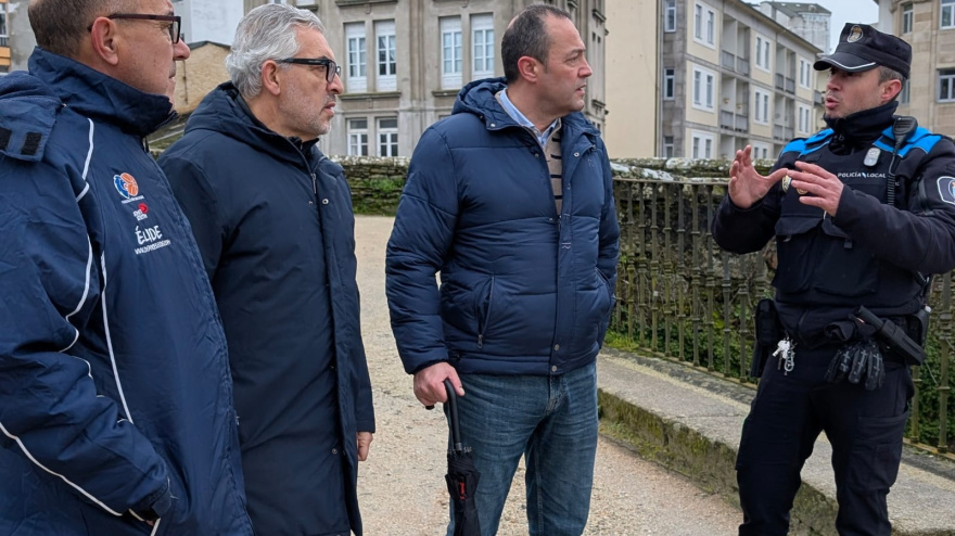 Miguel Fernández en la Muralla de Lugo