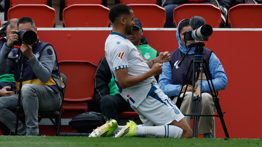 Pickel, tras marcar el 0-1 para el Espanyol en Son Moix frente al Mallorca