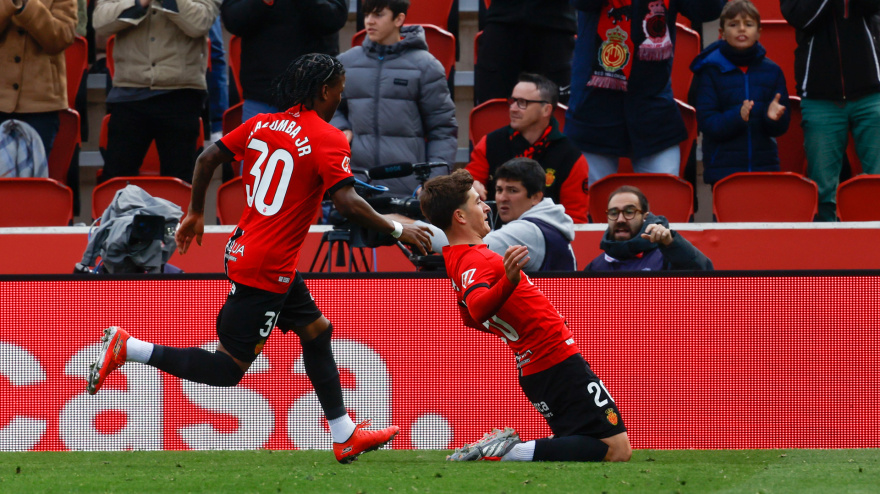 El Mallorca celebra el gol de Pablo Torre frente al Espanyol