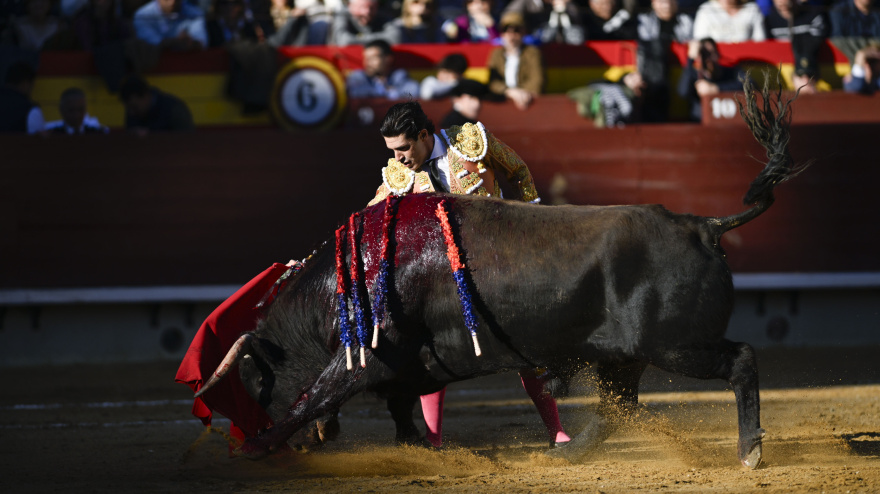 Alejandro Talavante ante el primer toro de la corrida de Domingo Hernández en Castellón