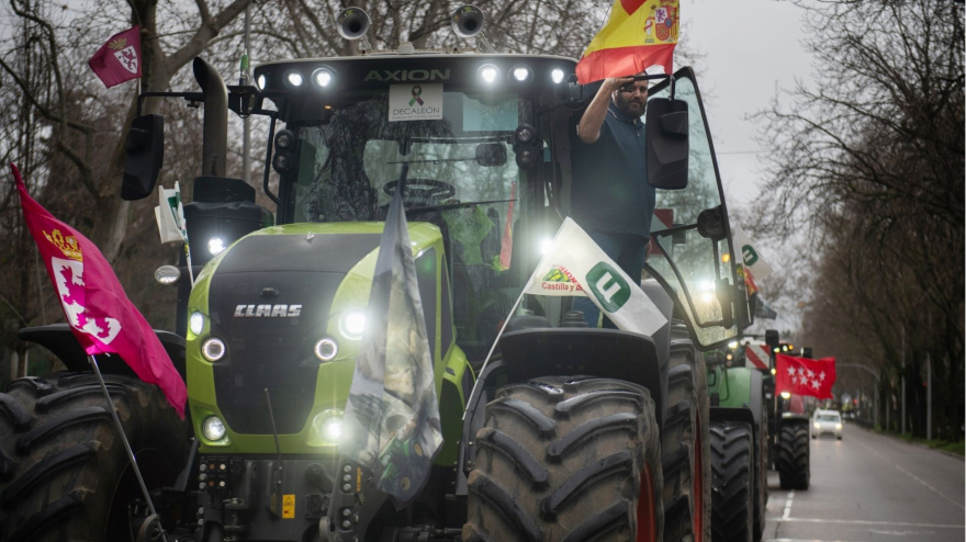 Protesta de tractores en Madrid