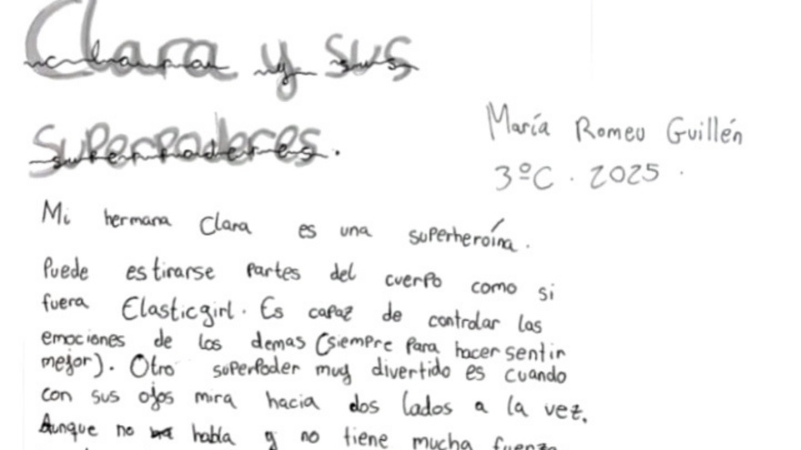 Captura de pantalla de la carta de María a su hermana Clara
