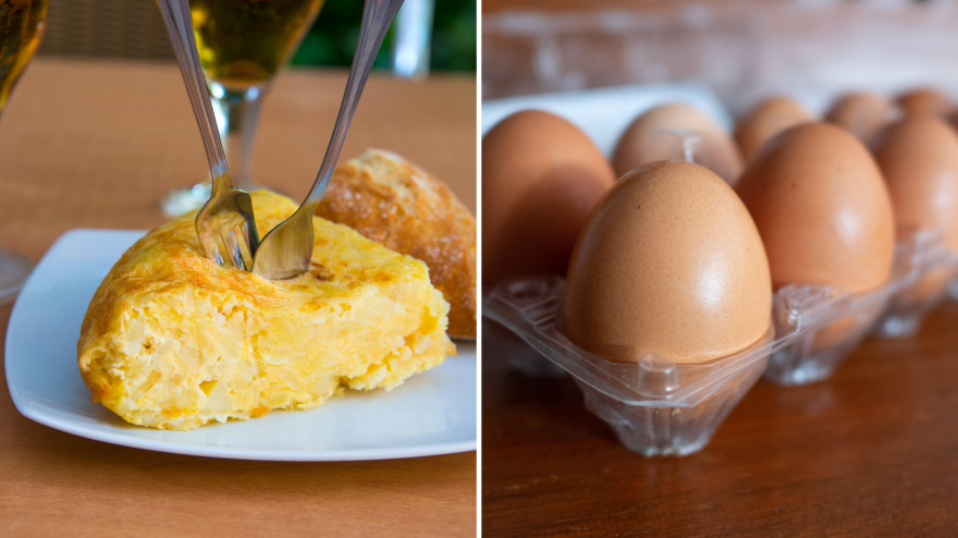 Tortilla de patatas y huevos