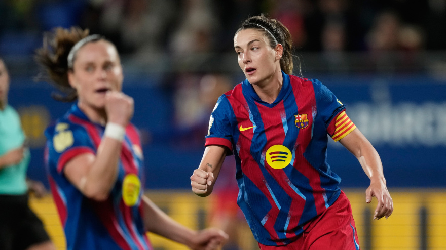 Alexia Putellas celebra uno de los goles marcados por el Barcelona al Badalona en semifinales de la Copa de la Reina