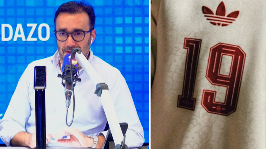 Juanma Castaño, y un detalle de la segunda equipación de España para el Mundial 2026