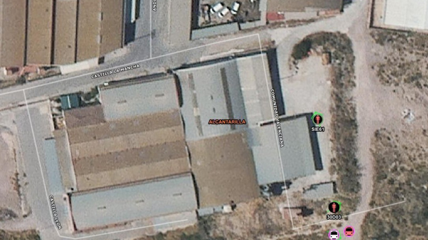 Zona del accidente en Alcantarilla