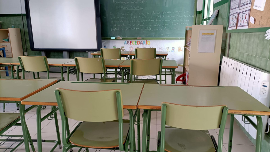 Un aula en una imagen de archivo.