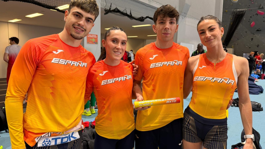El relevo español mixto de 4x400 metros, integrado por Markel Fernández, Paula Sevilla, David García Zurita y Blanca Hervás