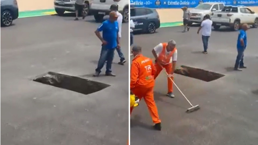 Socavón en el GP de Brasil de motociclismo