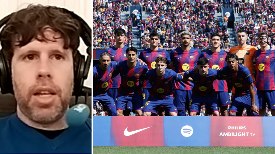 Dani Senabre y los jugadores del Barcelona