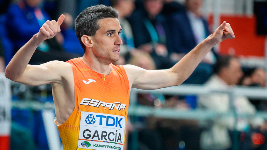 Mariano García, durante los Mundiales Indoor de Atletismo