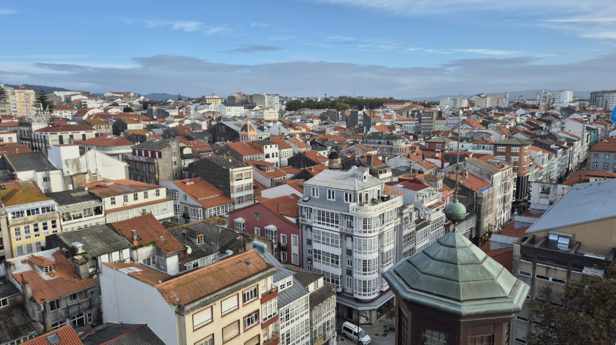 Vista del barrio de A Magdalena desde la Concatedral de San Julián