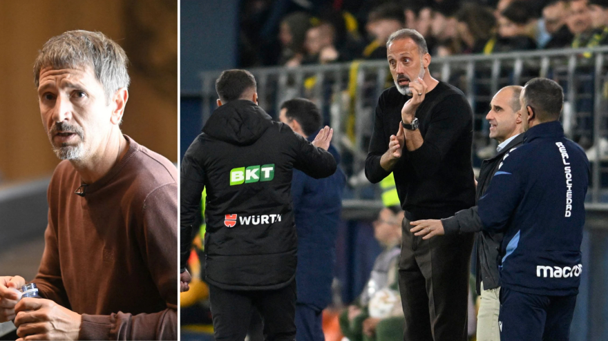 Aitor López Rekarte a la izquierda y Rino Matarazzo reclamando una acción a la derecha